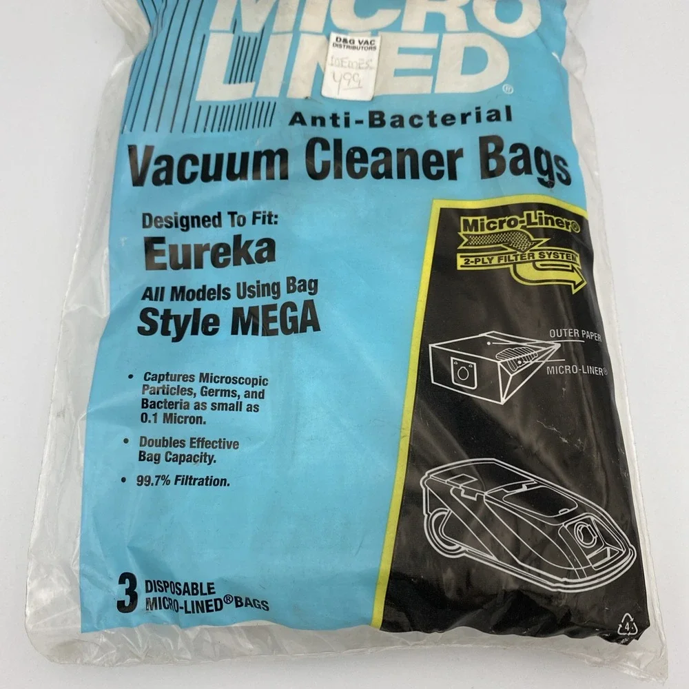 Eureka Micro Lined Anti-Bacterial Vacuum Cleaner 3‎ Bags Style MEGA New